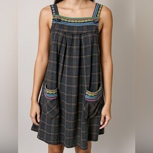 KLD International Small 6/8 Plaid Dress Mini Mixed Media 100% Cotton Made in USA